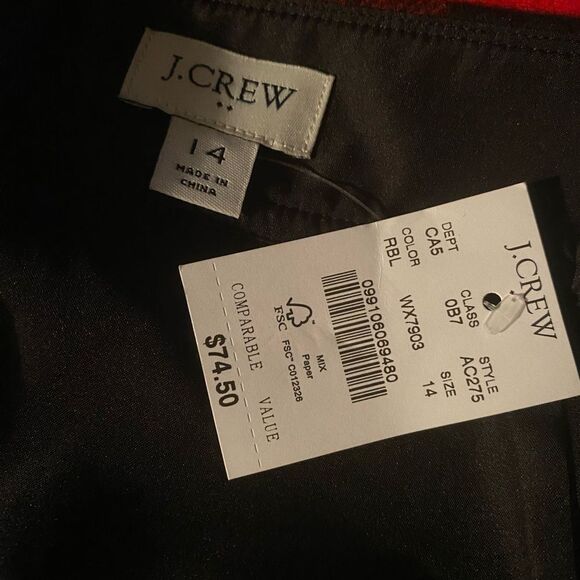 NWT J Crew Women Buffalo Plaid Wool Blend Red Black Skirt Above Knee Size 14 - Picture 4 of 6